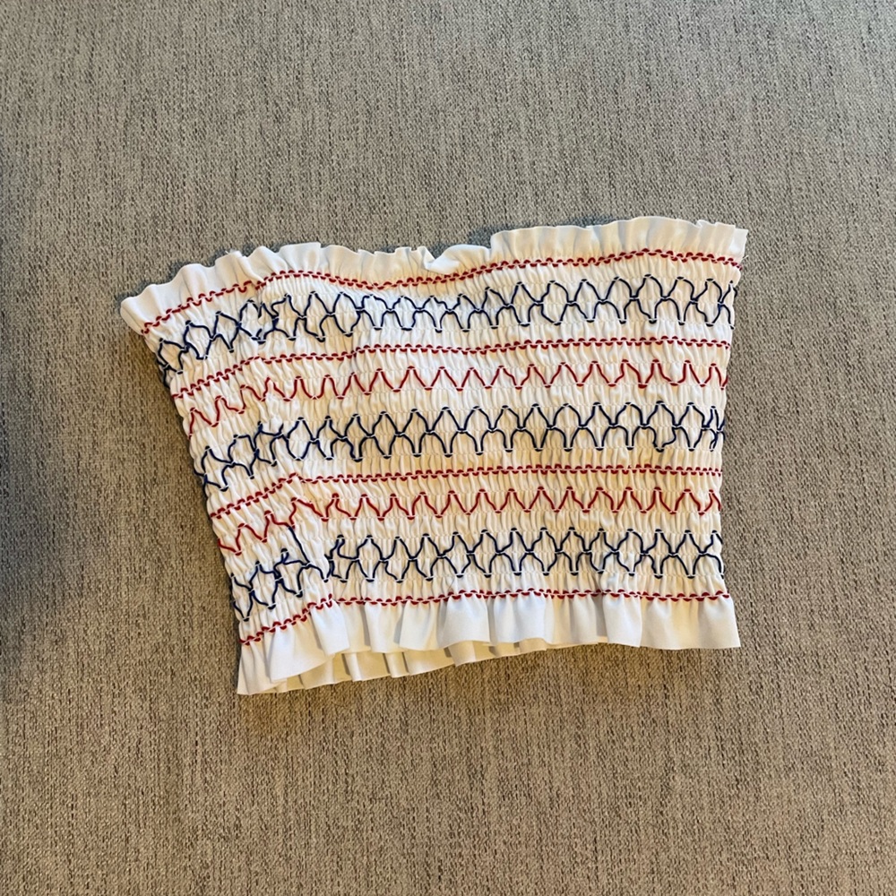 RWB bandeau swim top